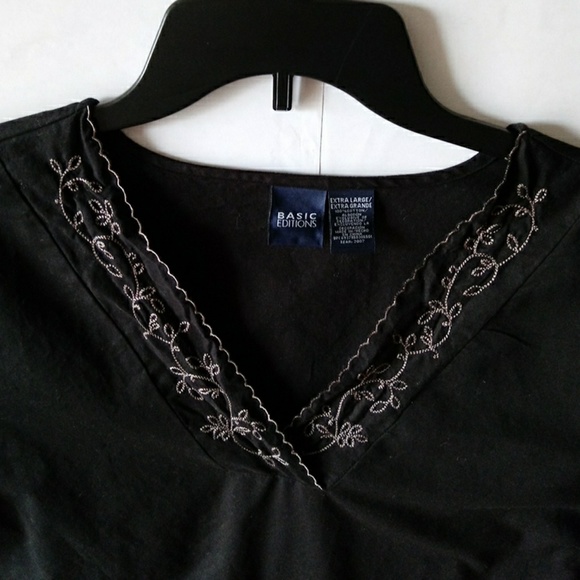 BASIC EDITIONS BLOUSE Tunic XL - Picture 2 of 7